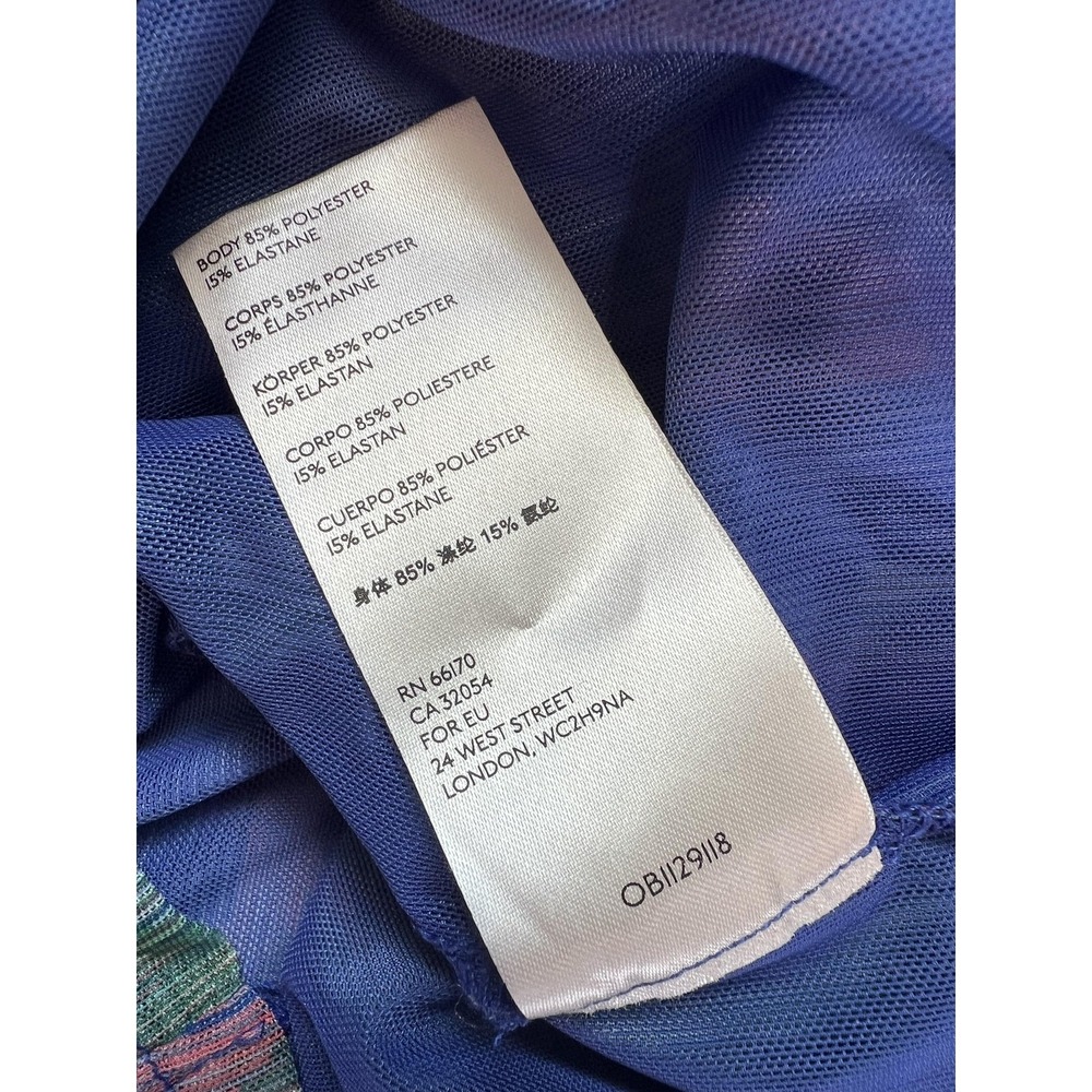Anthropologie Top Womens XS Green Mesh Turtleneck Sheer Geometric‎ Print Boho - Picture 8 of 8